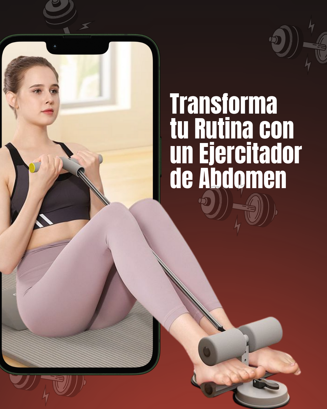 Combo Ejercitador Abdominal con Banda de Resistencia y Base de Succión Ajustable