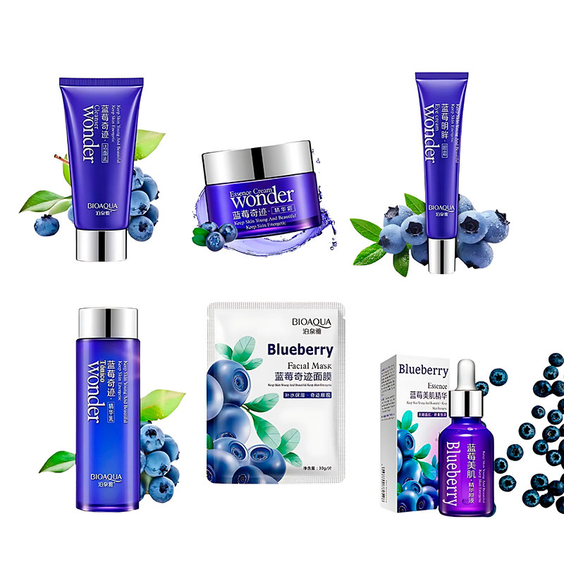 Kit Facial Blueberry Bioaqua Biotez 5 en 1 – Cuidado Completo Hidratante y Nutritivo
