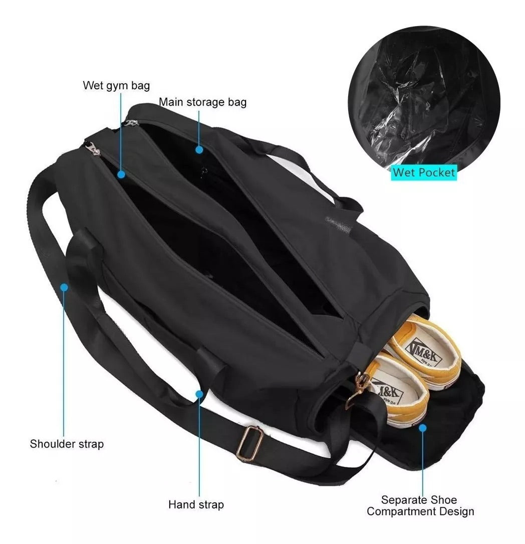 Bolso Deportivo Impermeable Unisex – Ideal para Gimnasio, Viajes y Rutina Diaria