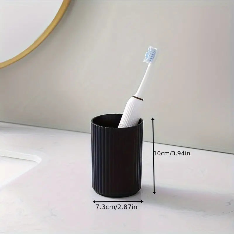 Juego de Baño Moderno de 6 Piezas con Detalles en Bambú | Diseño Elegante y Funcional