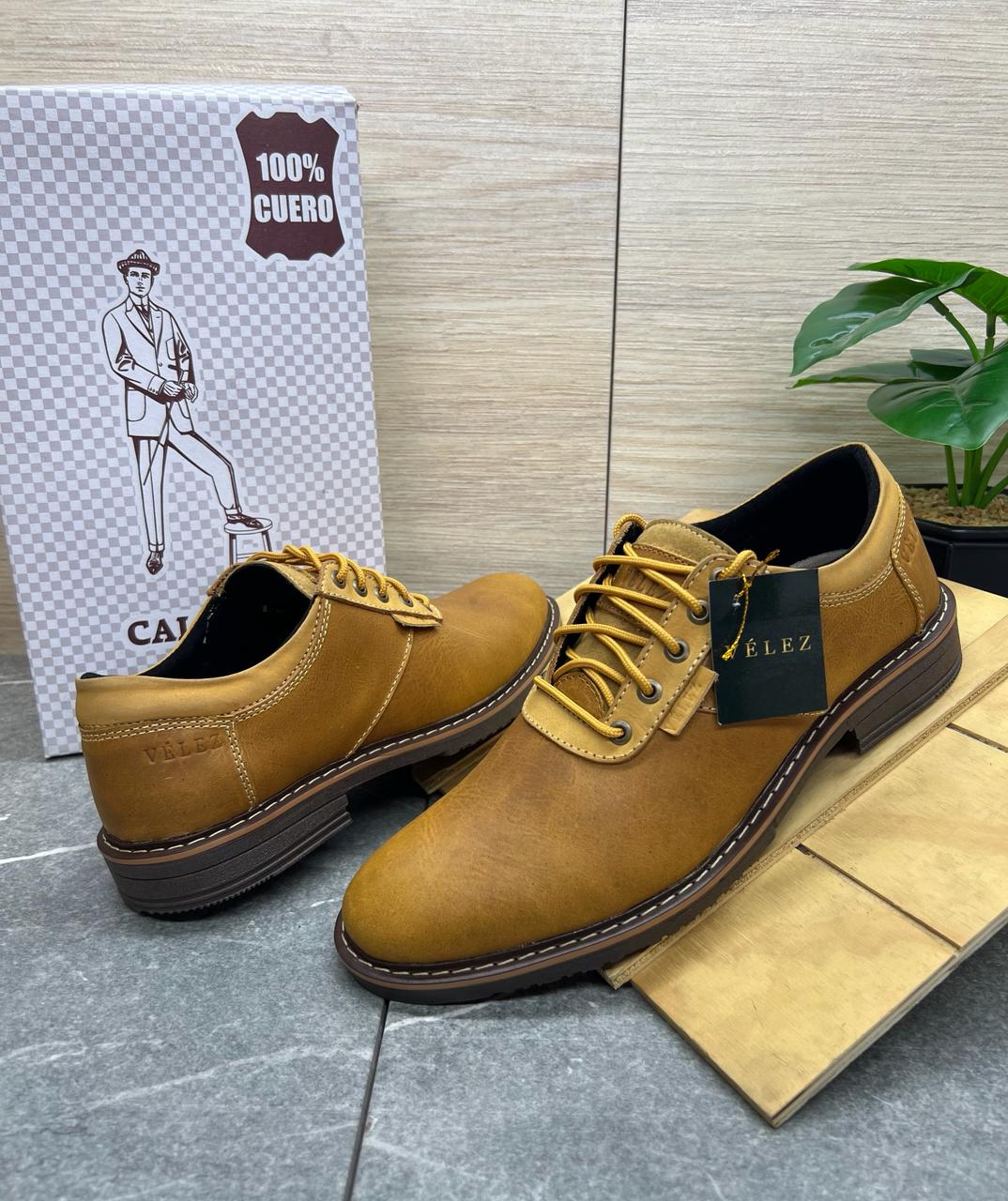 Zapato Casual Velez de Cuero Genuino