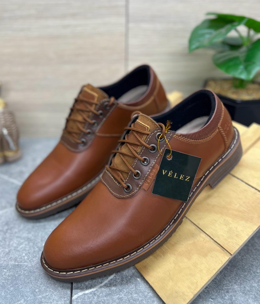 Zapato Casual Velez de Cuero Genuino