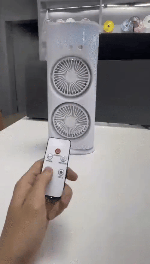 Ventilador Torre Doble con Humidificador y Oscilación 270° | Aire Refrescante y Compacto