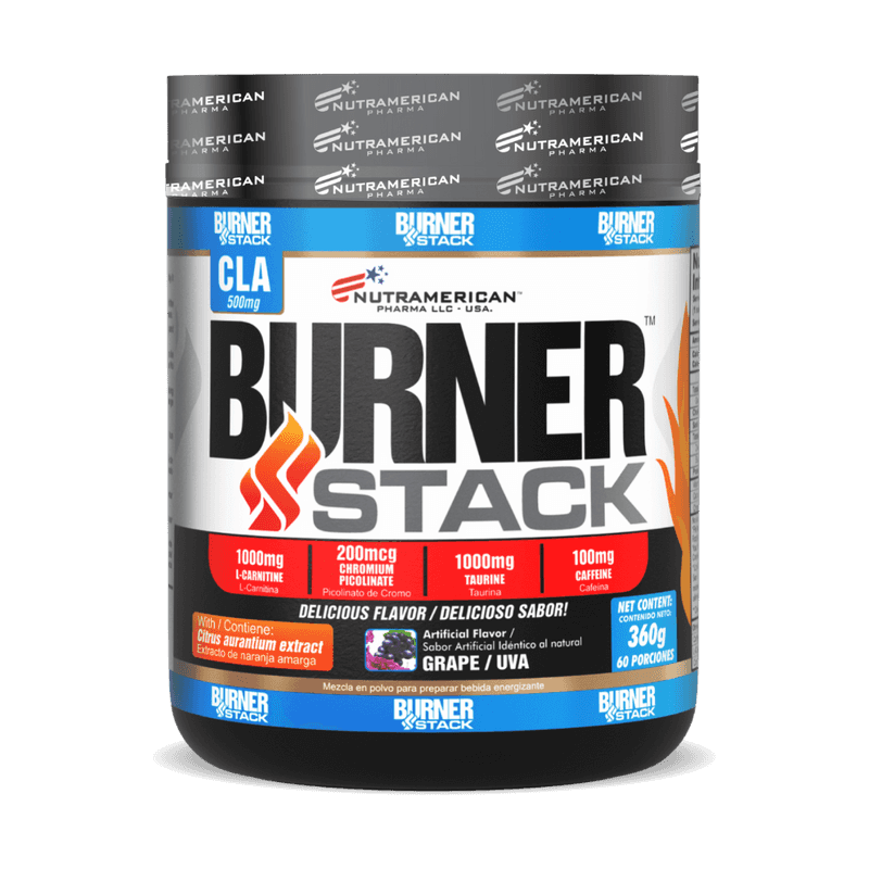 Burner Stack‑X 60 Servings – Quemador de Grasa Sabor Uva, 360 g