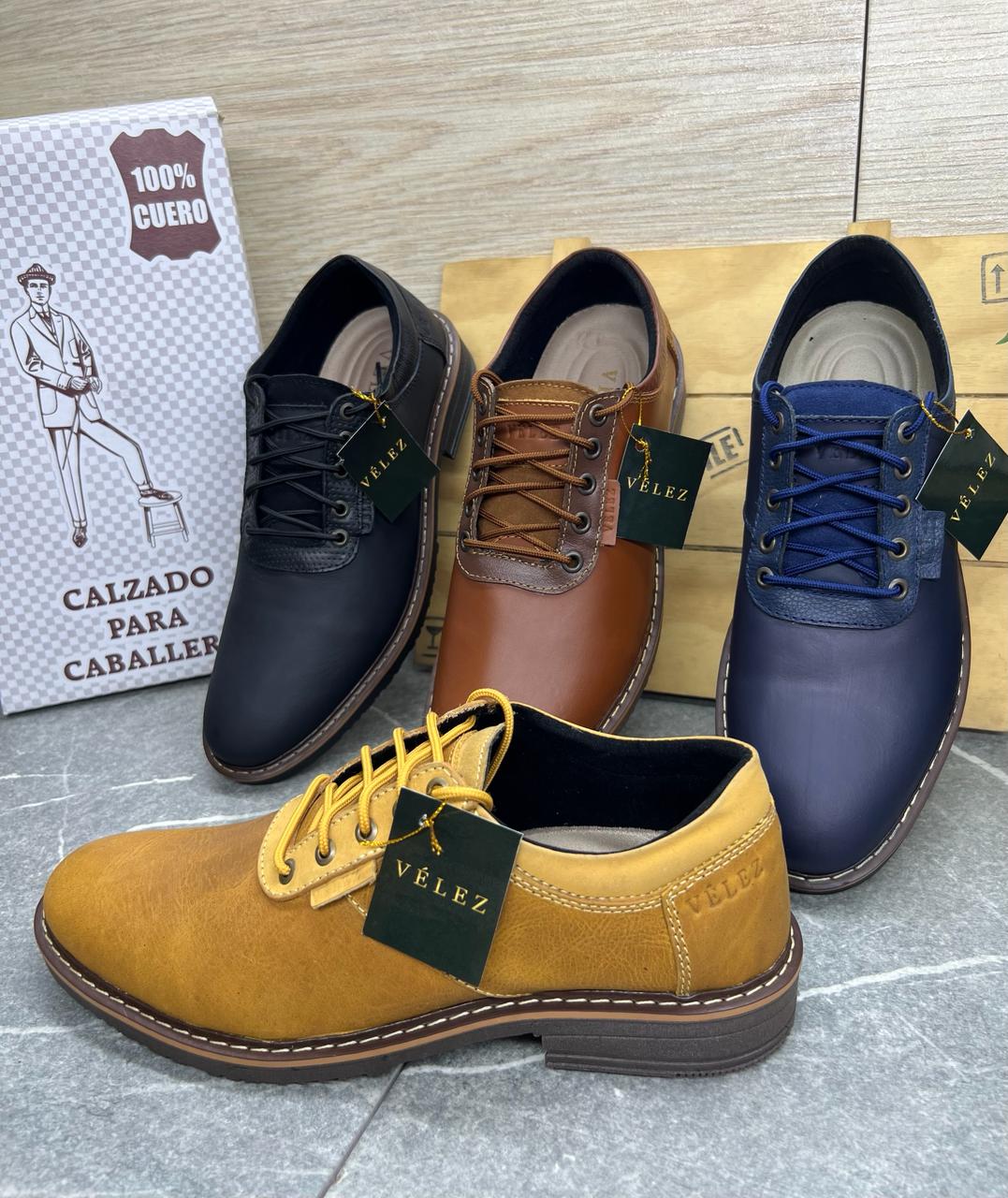 Zapato Casual Velez de Cuero Genuino