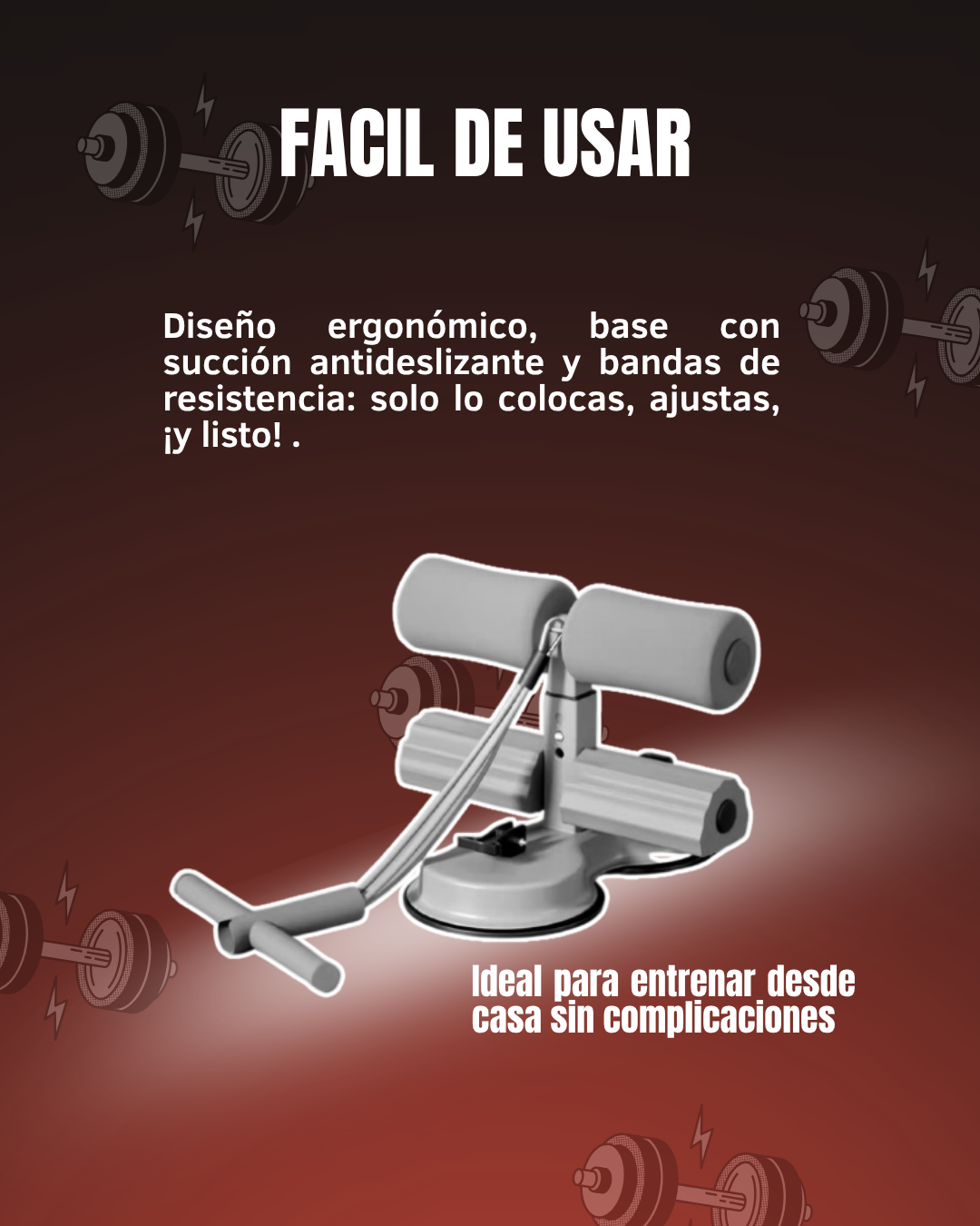 Combo Ejercitador Abdominal con Banda de Resistencia y Base de Succión Ajustable