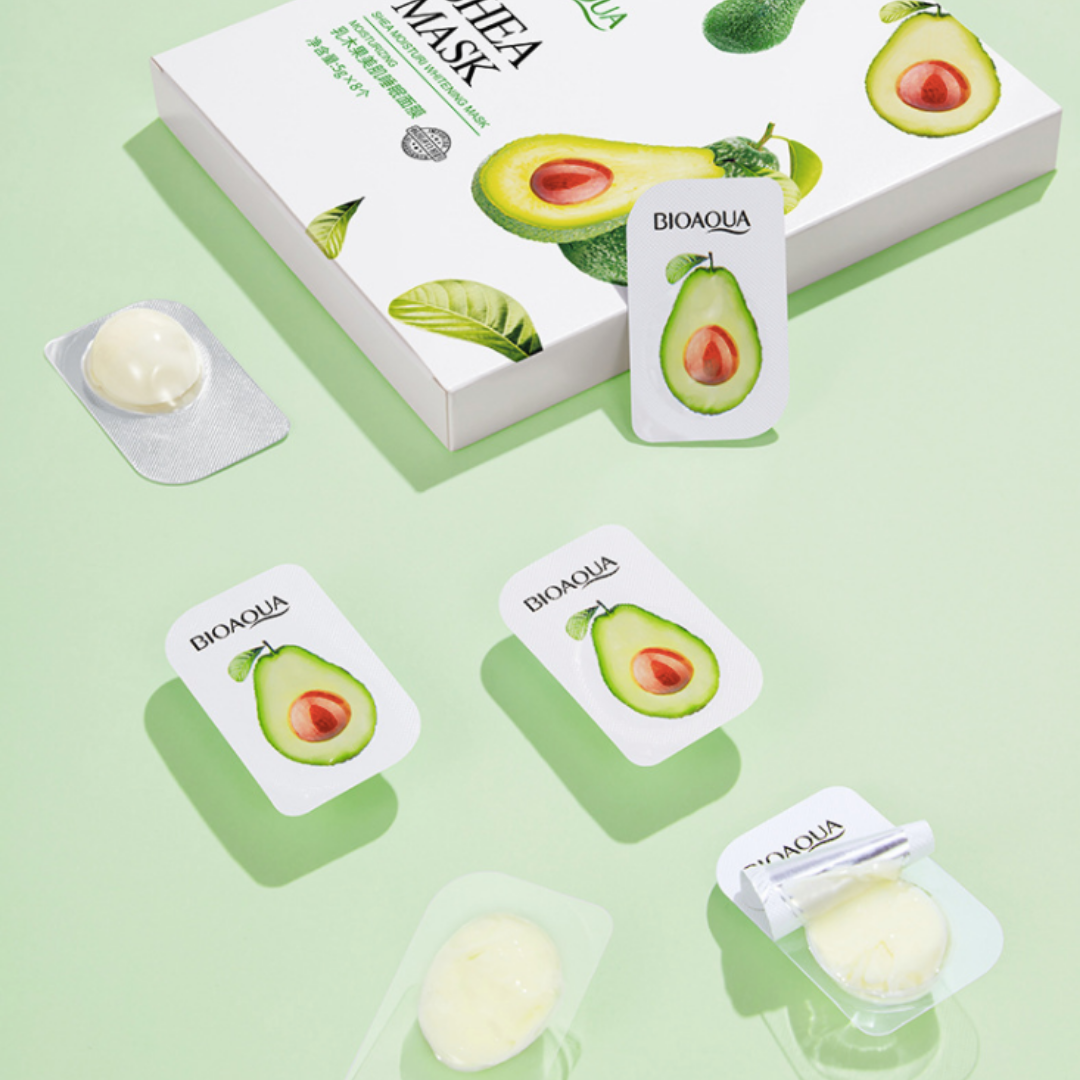 Mascarilla Facial en Cápsulas de Aguacate – Bioaqua (8 unidades)