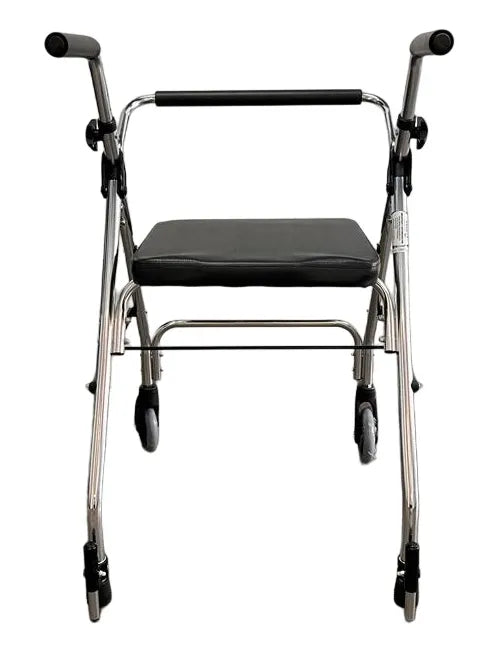 Caminador Ortopédico Plegable con Dos Ruedas y Asiento Rígido