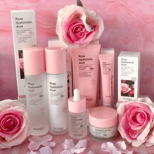 Kit Facial Rejuvenecedor con Rosa y Ácido Hialurónico – Hidratación y Antiedad