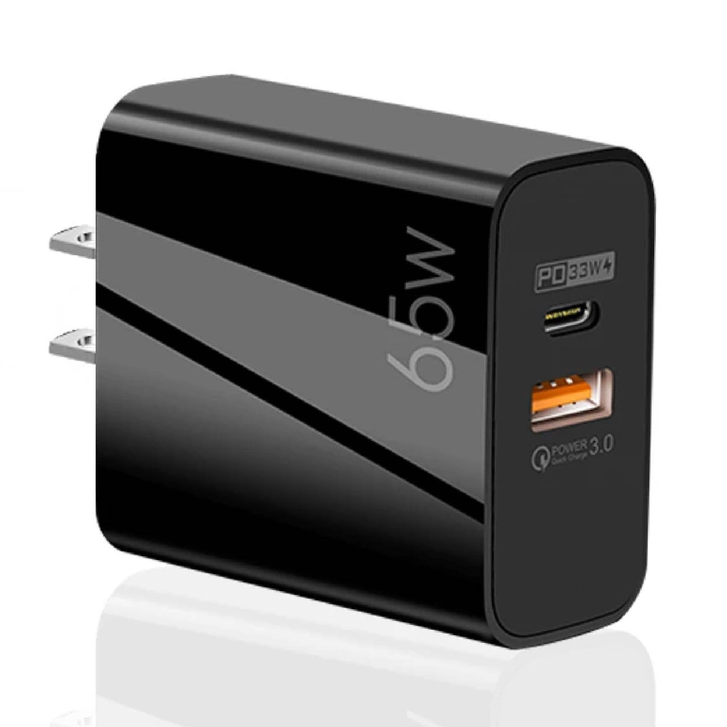 Cargador de Pared 65W con Carga Rápida PD y QC 5.0 con Cable Tipo C – Tecnología GaN