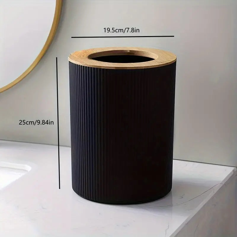 Juego de Baño Moderno de 6 Piezas con Detalles en Bambú | Diseño Elegante y Funcional
