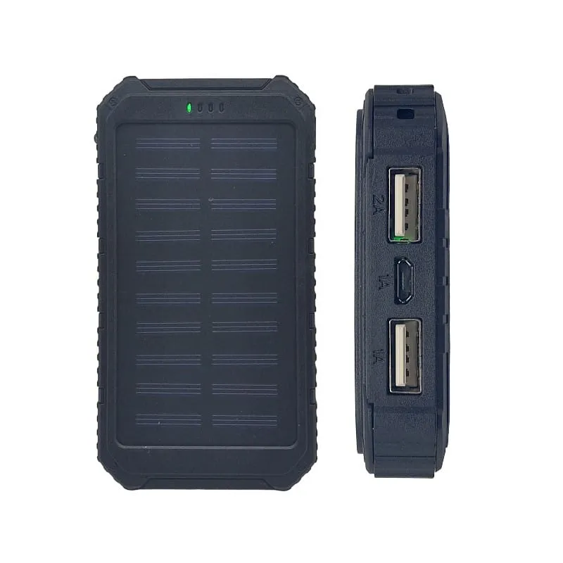 Power Bank Solar 7200mAh | Cargador Portátil Dual USB con Linterna – Resistente al Agua y Golpes