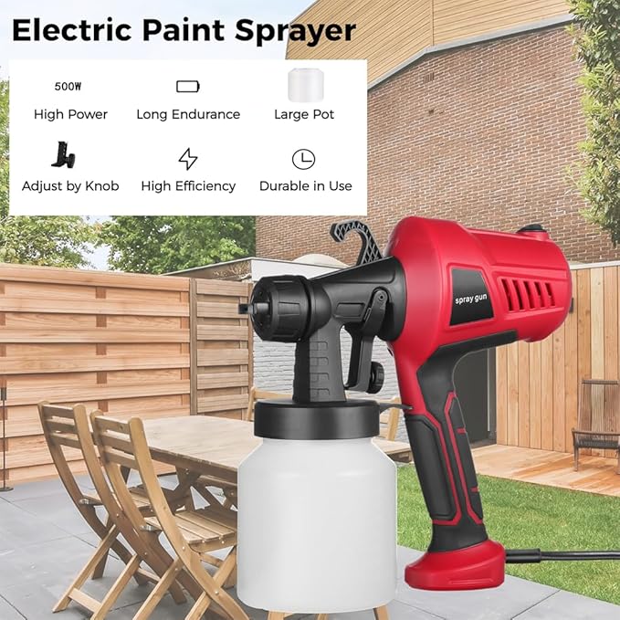 Pistola Pulverizadora Eléctrica Profesional 700 ml | 400W Alta Precisión y Flujo Ajustable