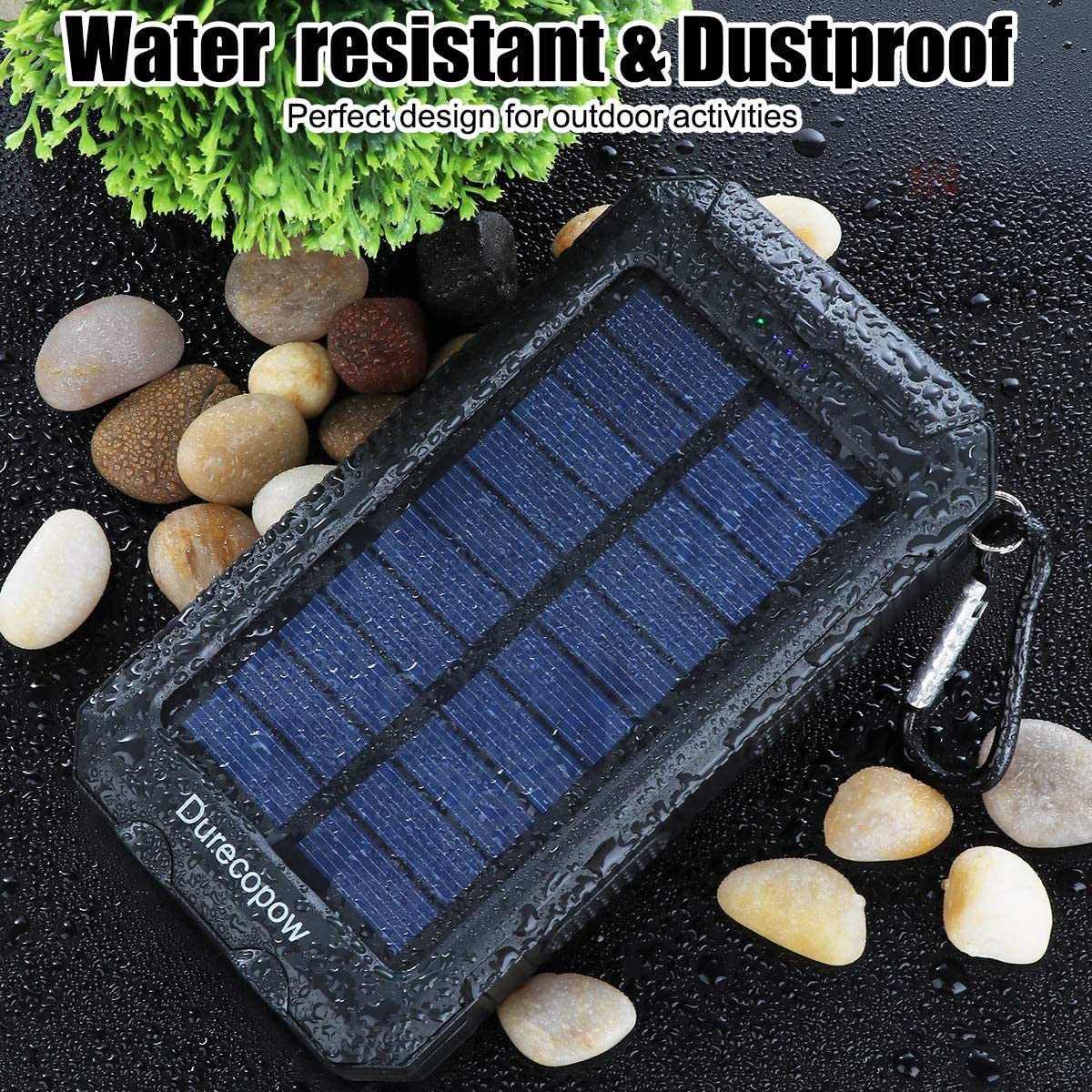 Power Bank Solar 7200mAh | Cargador Portátil Dual USB con Linterna – Resistente al Agua y Golpes