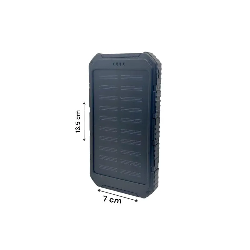 Power Bank Solar 7200mAh | Cargador Portátil Dual USB con Linterna – Resistente al Agua y Golpes