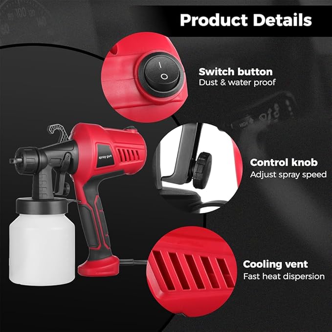 Pistola Pulverizadora Eléctrica Profesional 700 ml | 400W Alta Precisión y Flujo Ajustable