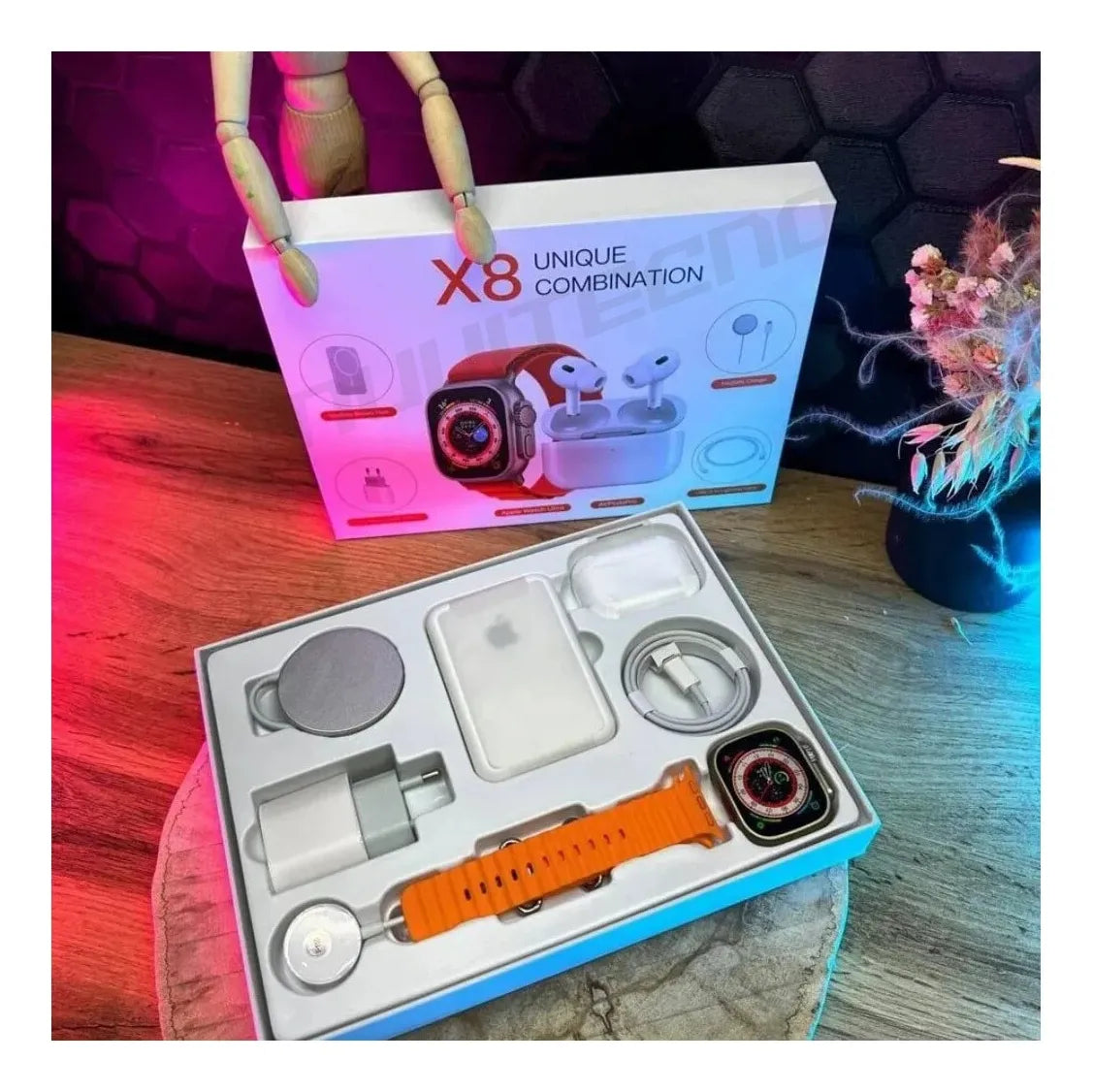 Combo Smartwatch X8 Ultra + Audífonos Bluetooth + Power Bank | Tecnología 3 en 1 para un Estilo de Vida Activo