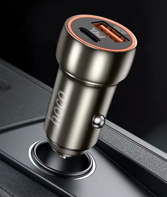 Cargador para Carro con Doble Salida USB y Tipo-C 38W Carga Rápida