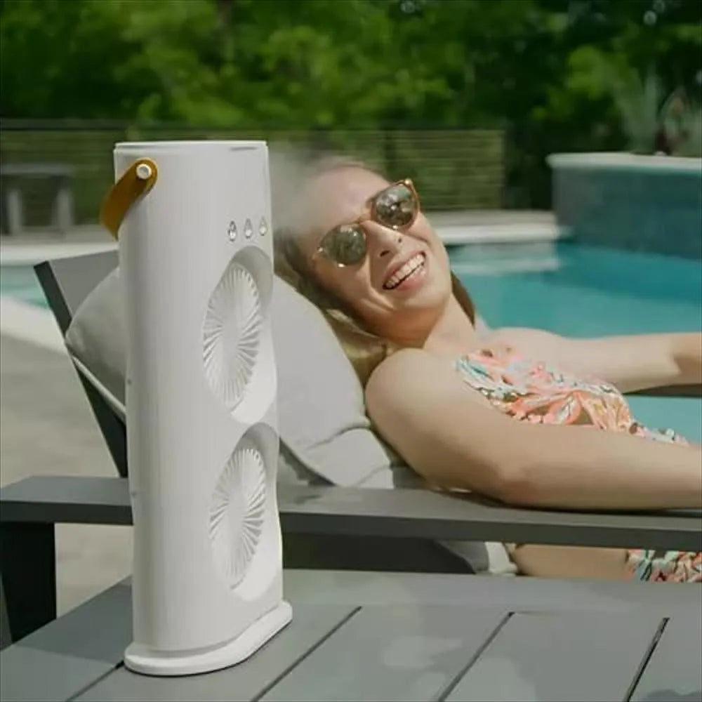Ventilador Torre Doble con Humidificador y Oscilación 270° | Aire Refrescante y Compacto