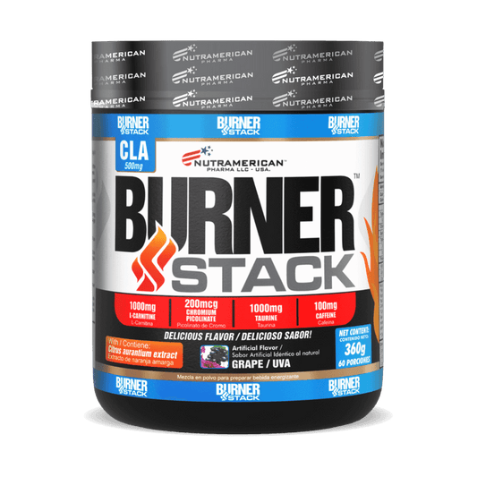 Burner Stack‑X 60 Servings – Quemador de Grasa Sabor Uva, 360 g