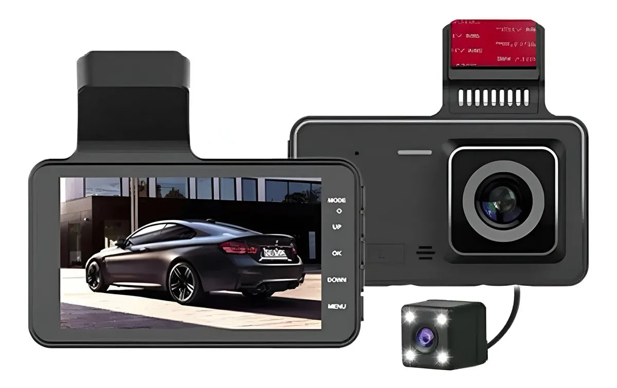 Cámara de Seguridad para Carro HD DS2540 con Doble Lente y Visión Nocturna