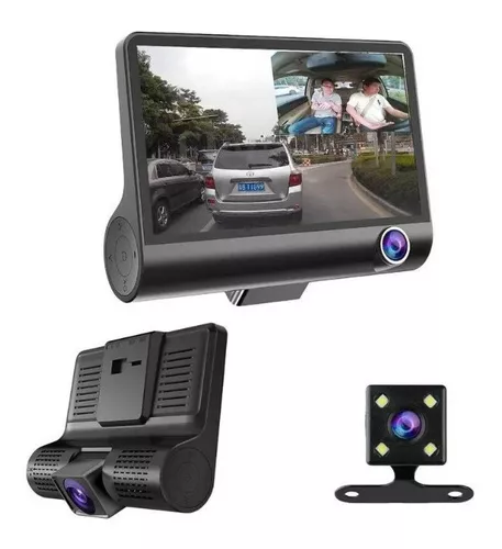 Cámara DVR para Carro 3 en 1 Full HD con Cámara de Reversa y Grabación Interior