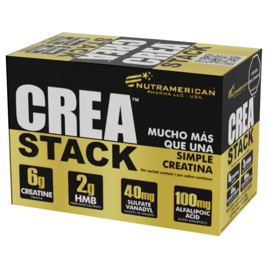 Crea Stack en Sachets – Creatina Monohidratada + HMB + Alfa Lipoico – 20 sobres