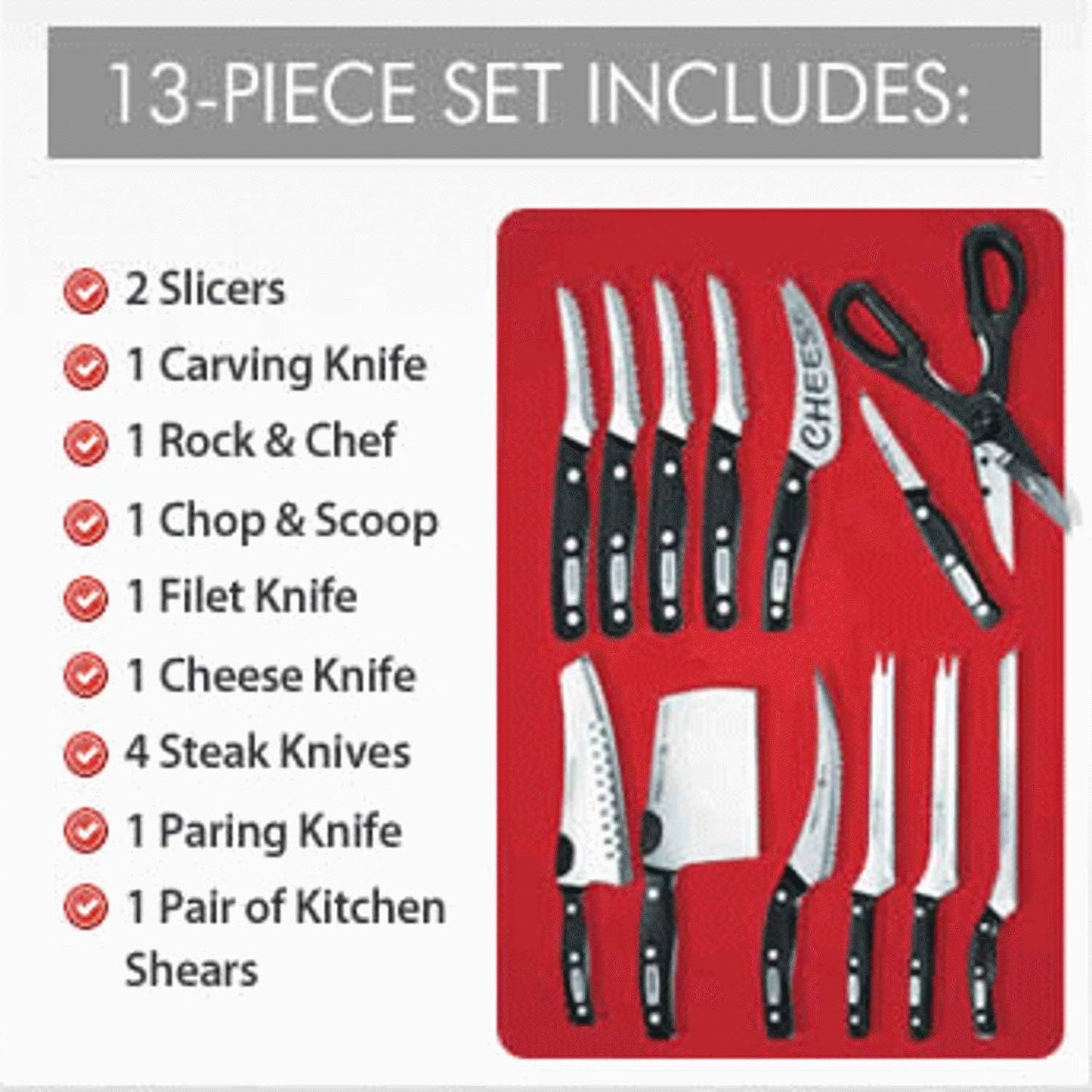 Set de Cuchillos de Cocina 13 Piezas – Acero Inoxidable Miracl