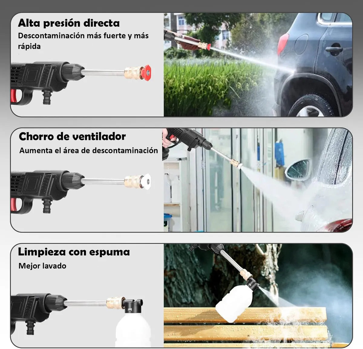 Hidrolavadora Inalámbrica de Alta Presión con 2 Baterías Recargables