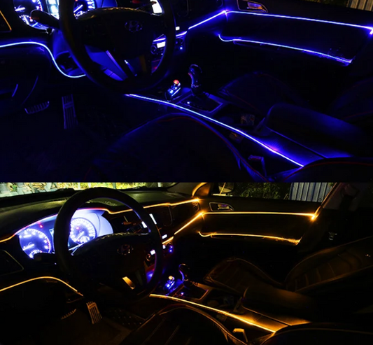 Luces LED de Fibra Óptica para Carro – 4 Metros con Cargador 12V