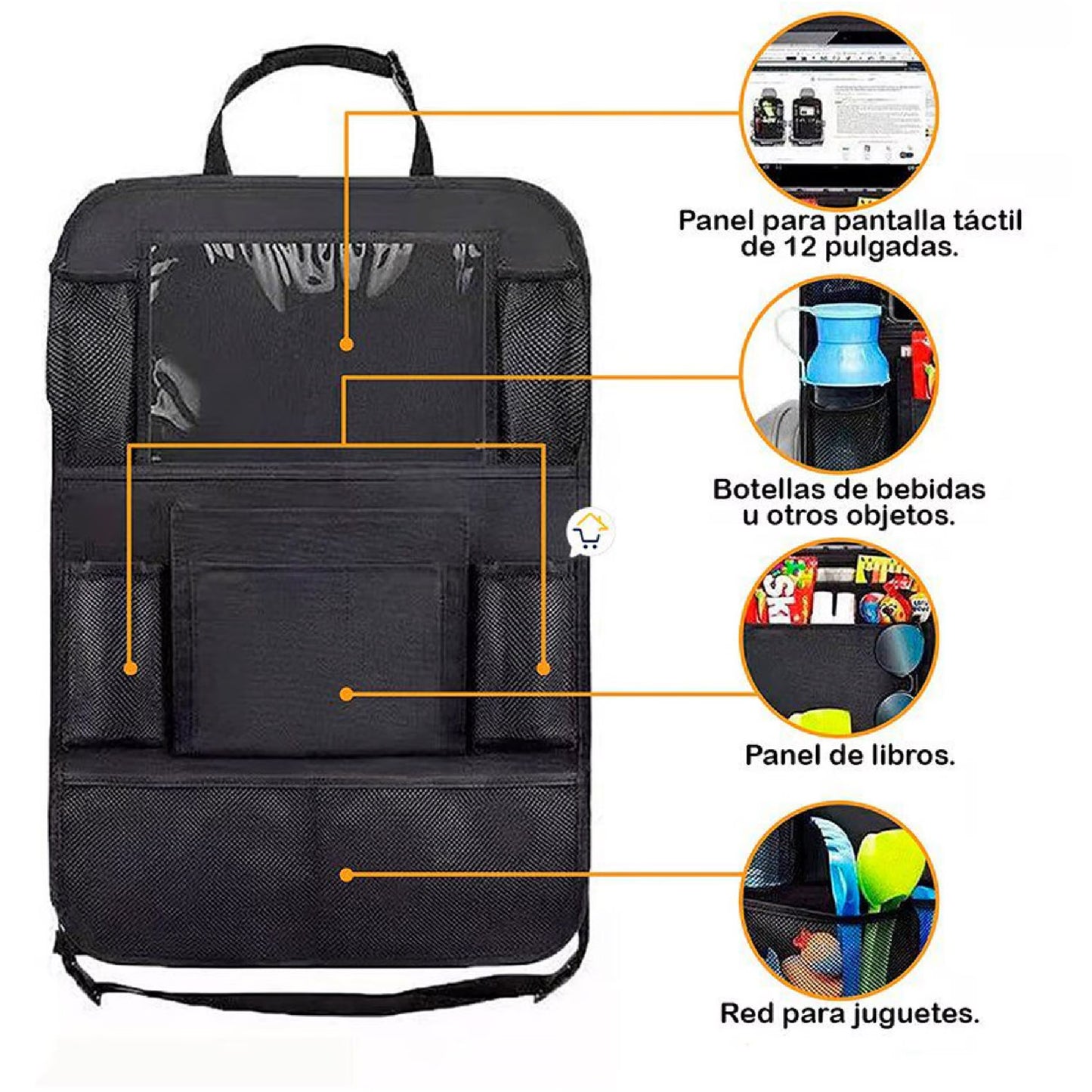 Organizador de Asiento para Vehículo con Múltiples Compartimientos – Impermeable y Resistente