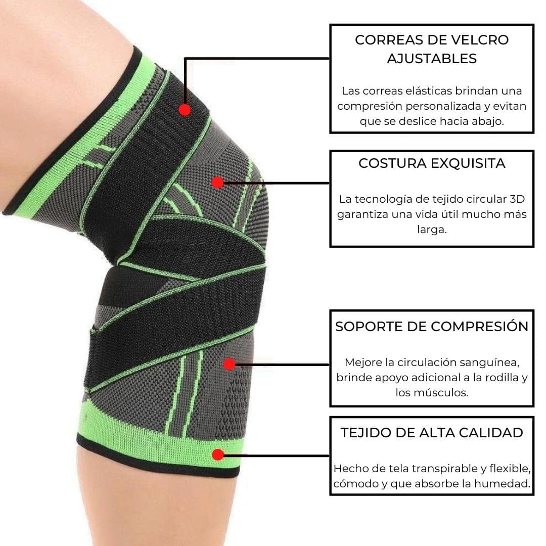 Rodillera Elástica de Compresión Deportiva para Soporte y Alivio del Dolor – Alta Elasticidad y Transpirabilidad