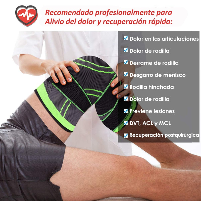 Rodillera Elástica de Compresión Deportiva para Soporte y Alivio del Dolor – Alta Elasticidad y Transpirabilidad
