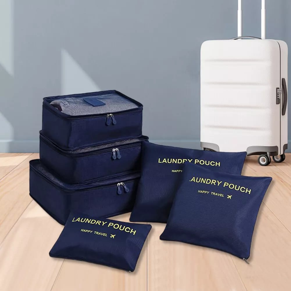 Set Organizadores de Viaje Six Pack – 6 Piezas de Almacenamiento Impermeables