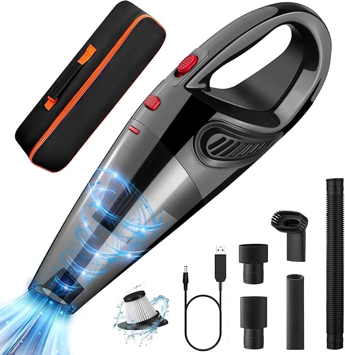 Aspiradora Portátil para Carro con Filtro Lavable y Succión Potente – 70W