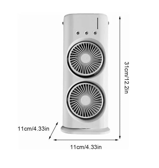 Ventilador Torre Doble con Humidificador y Oscilación 270° | Aire Refrescante y Compacto